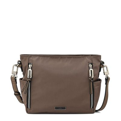 Cartera bandolera pequeña penny taupe oscuro