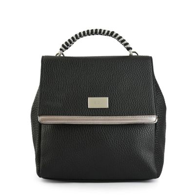 Mochila con tapa mediana alicia negro