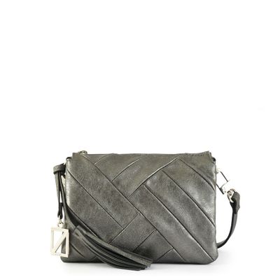 Cartera bandolera pequeña bora plateado oscuro