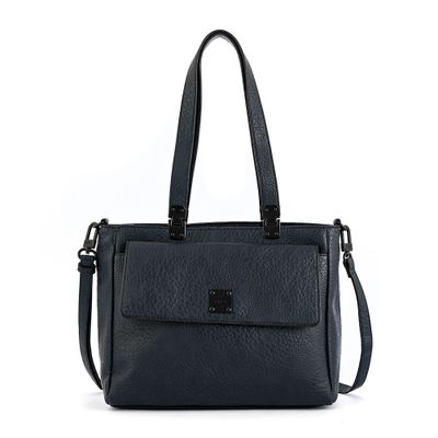 Cartera tote tres divisiones mediana jelena azul oscuro