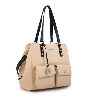 Imagen 2 del producto Cartera tote alisa mediana beige
