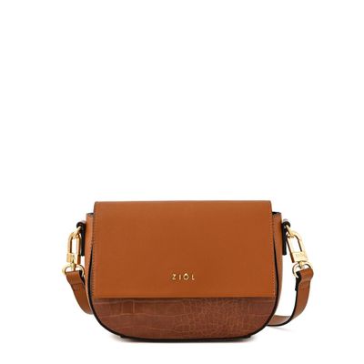 Cartera bandolera con tapa pequeña callie café