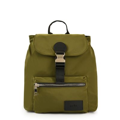 Mochila con tapa mediana amara verde oliva