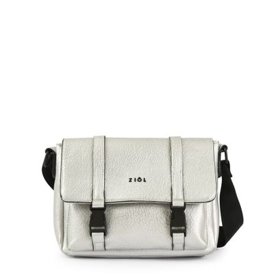 Cartera bandolera con tapa mediana blanchette plateado