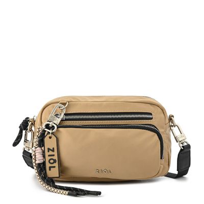 Cartera bandolera pequeña perlina beige