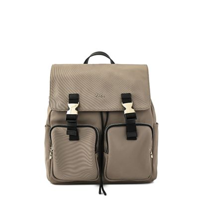 Mochila con tapa mediana odelia beige oscuro