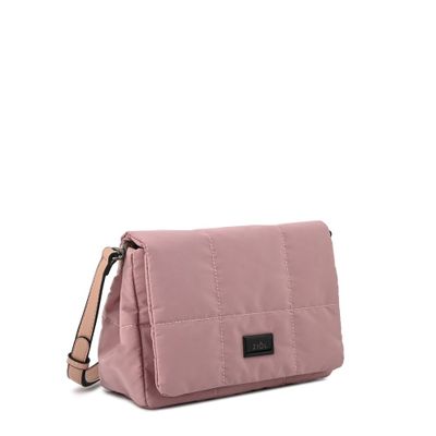 Imagen 2 del producto Cartera bandolera con tapa mediana tanya rosa viejo
