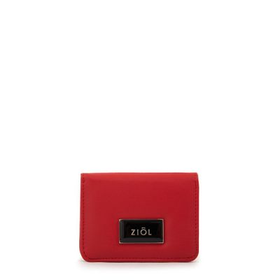 Tarjetero con bolsillo interior pequeña zia rojo