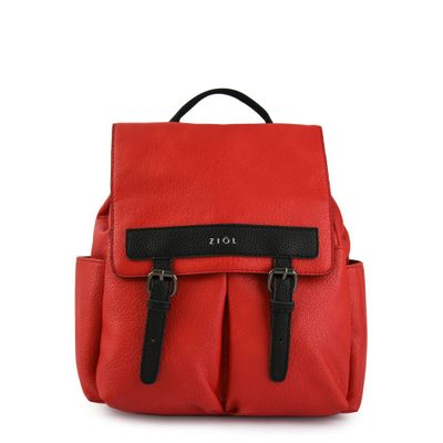 Mochila con tapa mediana aitina rojo