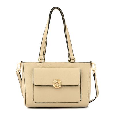 Cartera tote mediana agata beige