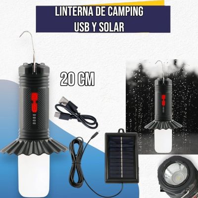 Linterna de camping USb y Solar 20CM