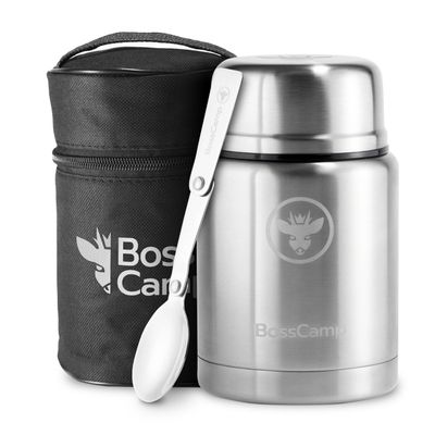 Termo Comida BossCamp 500 ml Acero Inoxidable Bolso Cuchara