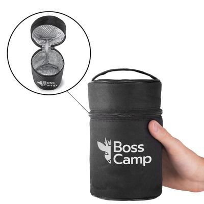Imagen 2 del producto Termo Comida BossCamp 750 ml Negro Acero Inox Bolso Cuchara