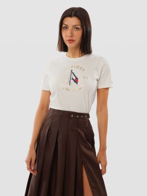 Polera Motion Flag Logo Blanco Tommy Hilfiger