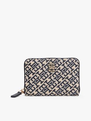 Billetera Jacquard Con Cierre Azul Tommy Hilfiger