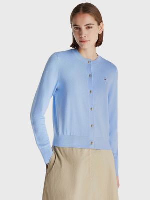 Cárdigan Essential Con Logo Celeste Tommy Hilfiger