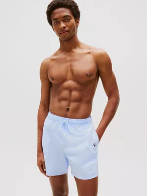 Traje De Baño Largo_Medio Logo Celeste Tommy Hilfiger