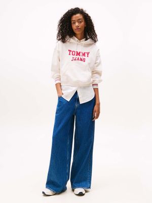 Imagen 2 del producto Polerón Hoodie Crop Relaxed Con Logo Blanco Tommy Jeans