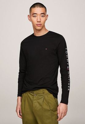 Polera Essential Flag Logo Negro Tommy Hilfiger