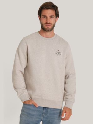 Polerón Stack Con Logo En Pecho Gris Tommy Hilfiger