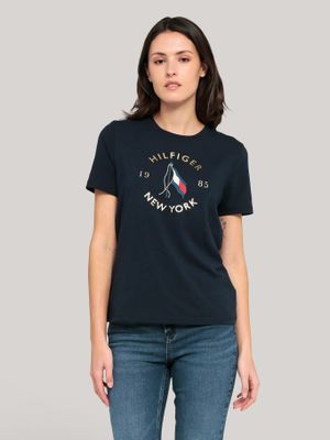 Polera Motion Flag Logo Azul Tommy Hilfiger