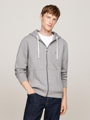 Polerón Hoodie Essential Con Cierre Gris Tommy Hilfiger