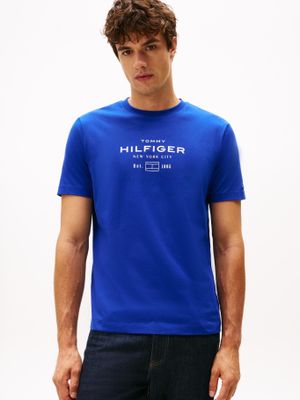 Polera Stack Graphic Logo Azul Tommy Hilfiger