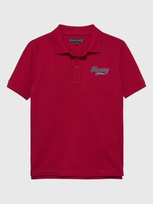 Polo Varsity Con Logo Gráfico Niño Rojo Tommy Hilfiger