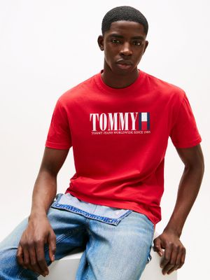 Polera C-Neck Con Logo Rojo XLE Tommy Jeans