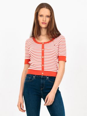 Sweater Con Diseño De Rayas Naranja Tommy Hilfiger