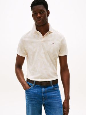 Polo Diseño Hojas Regular Fit Blanco Z00 Tommy Hilfiger