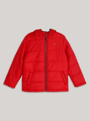 Parka Sleeve Logo Puffer Rojo Tommy Hilfiger
