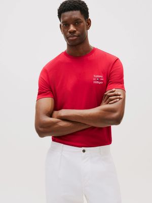 Polera Stack Con Logo Regular Fit Rojo Tommy Hilfiger