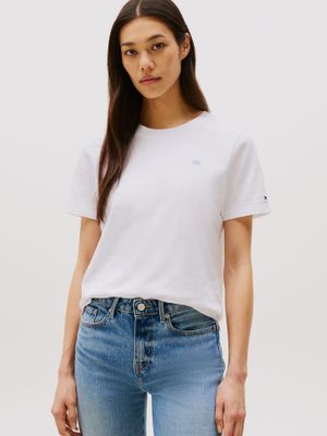 Polera Contrast Flag Logo Blanco Tommy Hilfiger