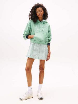 Imagen 2 del producto Polerón Hoodie Crop Relaxed Con Logo Verde Tommy Jeans