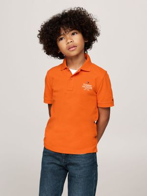 Polo Con Logo Regular Fit Naranjo Tommy Hilfiger