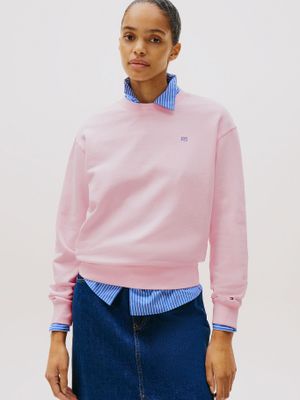 Polerón Contrast Flag Logo Rosado Tommy Hilfiger