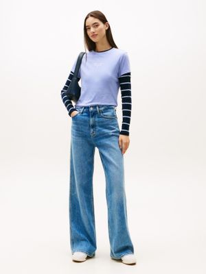 Imagen 2 del producto Polera Slim Fit Logo Essential Lila Tommy Jeans