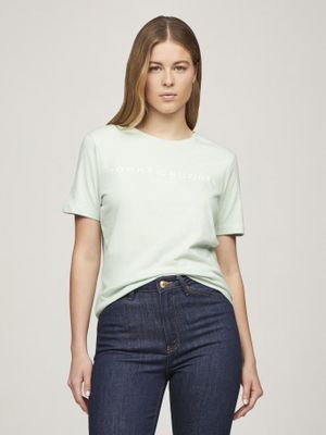Polera Signature Con Logo Verde LZV Tommy Hilfiger