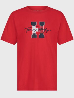 Polera De Niño Logo 615 Script Rojo Tommy Hilfiger