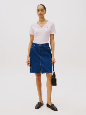 Imagen 2 del producto Polera A Rayas V-Neck Slim Fit Rosado Tommy Hilfiger