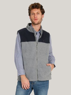 Chaqueta Vest Solid Con Logo Gris Tommy Hilfiger