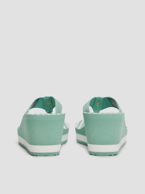 Imagen 2 del producto Sandalias De Cuña Con Logo Y Rayas Verde Tommy Hilfiger