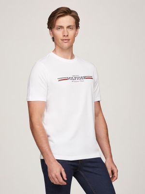Imagen 1 del producto Polera Hilfiger Chest Stripe Logo Blanco Tommy Hilfiger