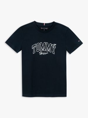 Polera De Logo Gráfico Azul Tommy Hilfiger