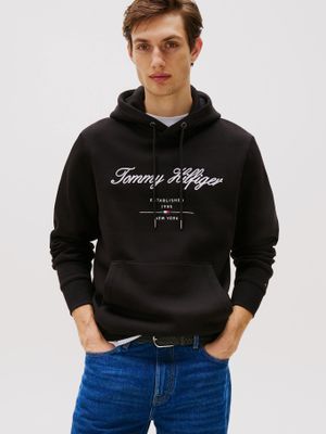 Polerón Hoodie Script Logo Negro Tommy Hilfiger