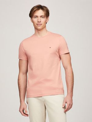 Polera Essential Cotton Slim TL6 Damasco Tommy Hilfiger