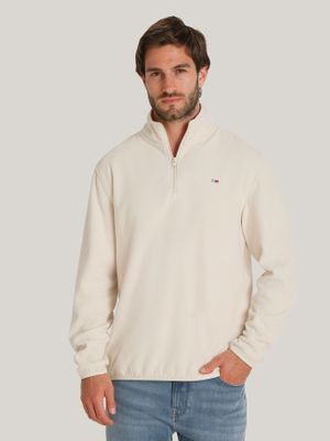 Polerón Solid Con Medio Cierre Beige Tommy Hilfiger