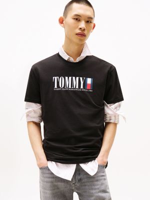 Polera C-Neck Con Logo Negro BDS Tommy Jeans
