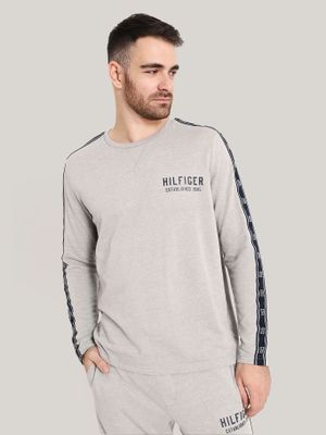 Pijama Polera C-Neck Manga Larga Gris Tommy Hilfiger